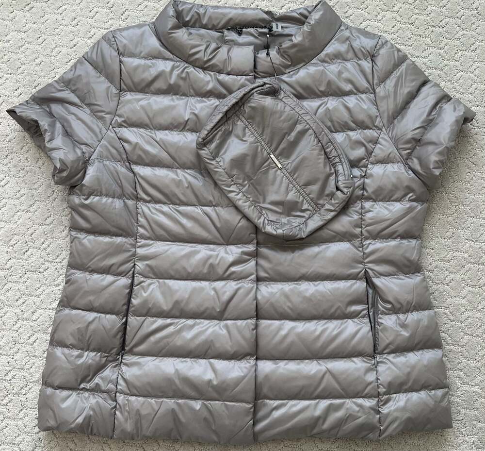 My Anorak Chalet Short Sleeve Duck Down Puffer Jacket with Pouch XL NWT